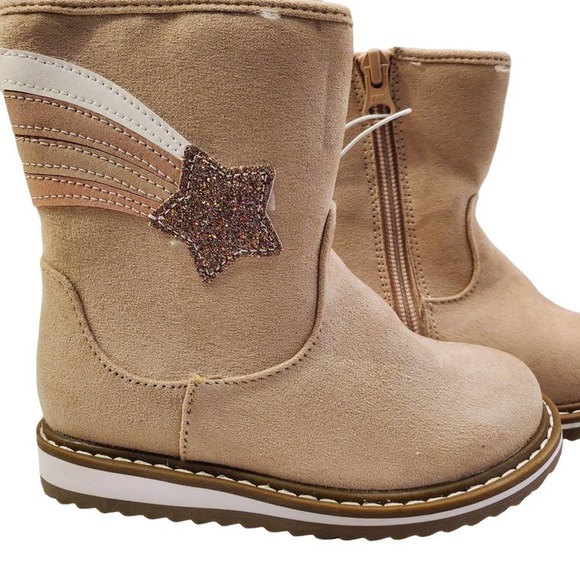 Toddler Girls Boots Isla Rainbow Zipper Slip On Winter Boots Shooting Star - Picture 12 of 12